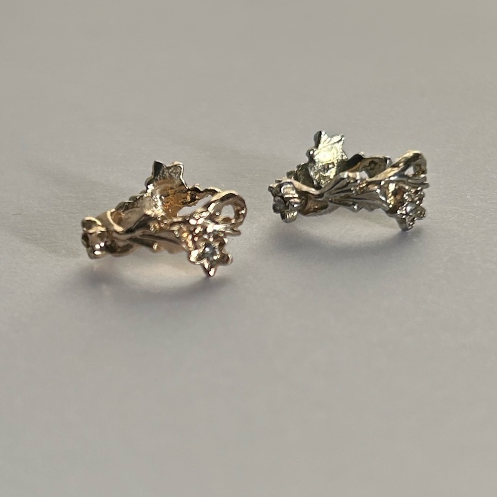 Floral Gold and Silver Ear cuffs - Picture 3 of 4